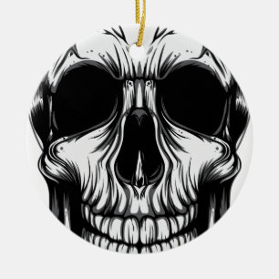 SKULL by THE ART DUMP Ceramic Ornament