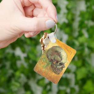 Skull by Vincent van Gogh, Vintage Impressionism Keychain