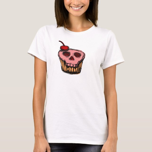 Skull cake with cherry T-Shirt (Front)
