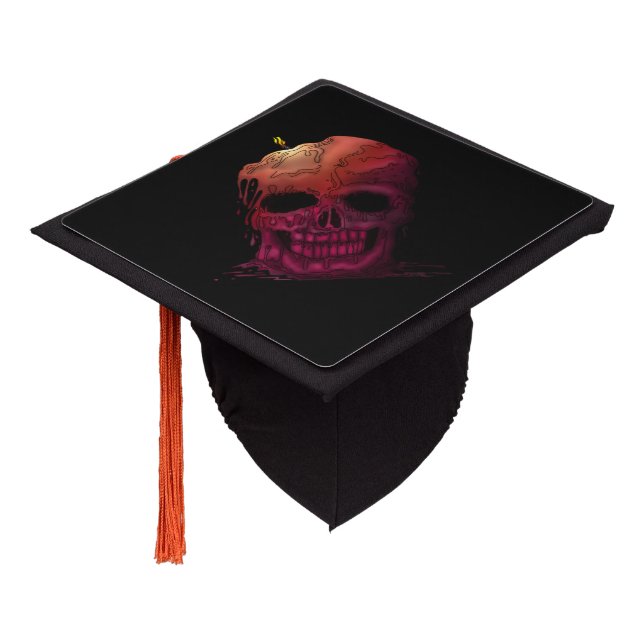 Skull Candle Graduation Cap Topper (Angled)
