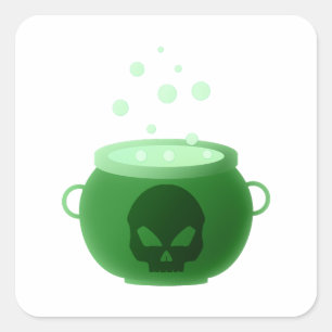Skull Cauldron Square Sticker