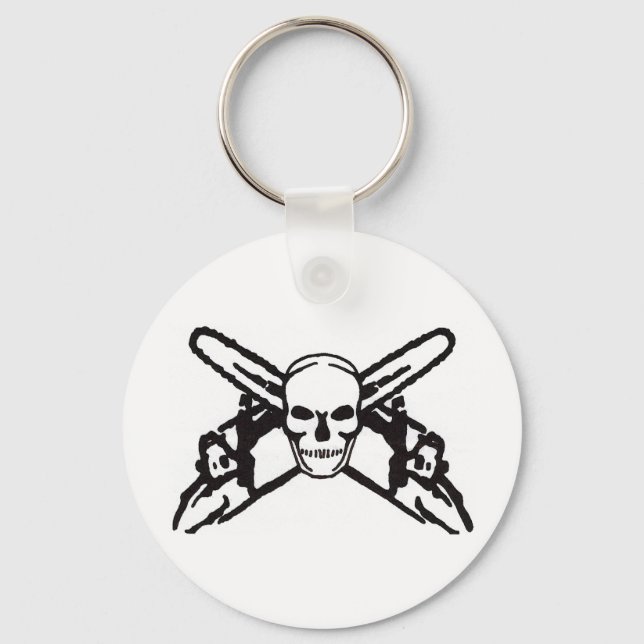 Skull & Chainsaws Keychain (Front)