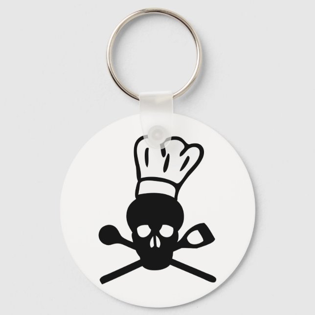 skull chef icon keychain (Front)