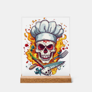 Skull Chef Kitchen Master Acrylic Sign