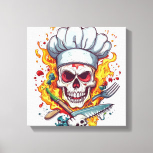 Skull Chef Kitchen Master Canvas Print