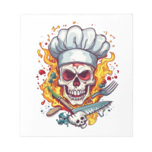 Skull Chef Kitchen Master Notepad