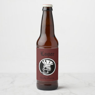 Skull Chef - Lager Beer Bottle Label