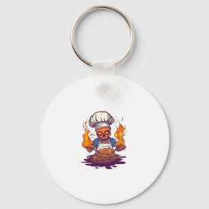 Skull Chef Madness � Funny Cooking Skeleton Keychain