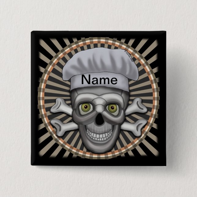 Skull Chef square pin (Front)