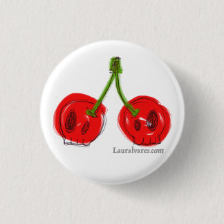 skull cherries 1 inch round button