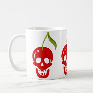 skull cherry skeleton halloween gothic coffee mug