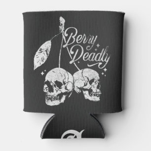 Skull Cherry Spooky and Sweet Gothic Halloween Can Cooler