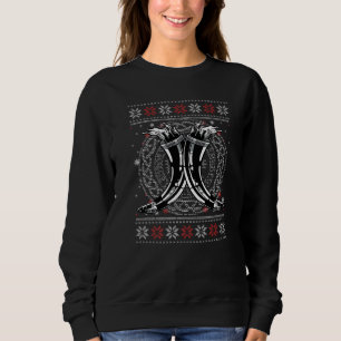 Skull Christmas Mjölnir Runes Vikings Vegvisir Val Sweatshirt