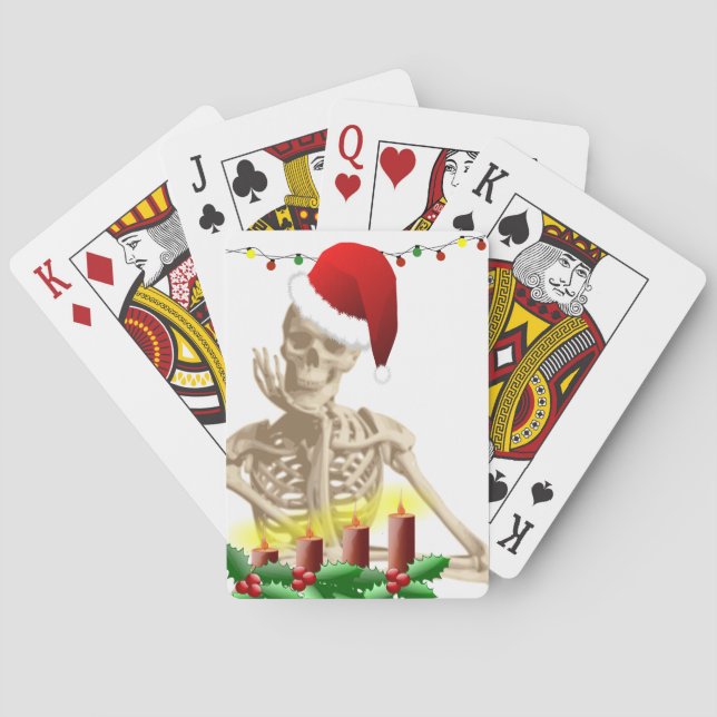 skull christmas playing cards (Back)