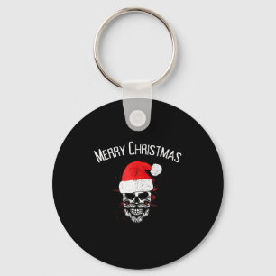Skull Christmas Santa - Creepy Christmas Keychain