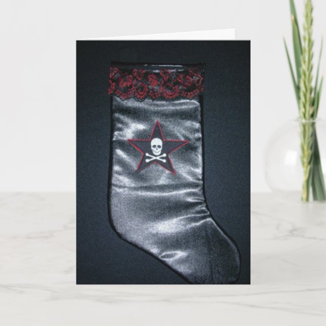 Skull Christmas Stocking Card (Front)