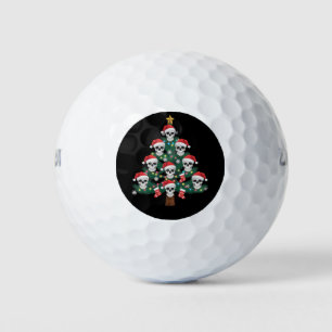 Skull Christmas Tree Pajama Cool Skeleton Santa  Golf Balls