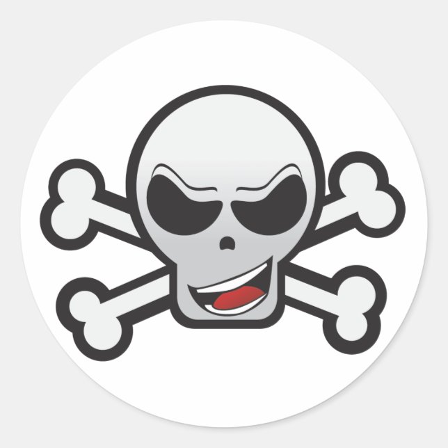 Skull Classic Round Sticker (Front)