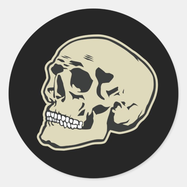 Skull Classic Round Sticker (Front)