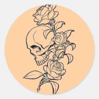 SKULL CLASSIC ROUND STICKER