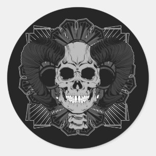 Skull Classic Round Sticker