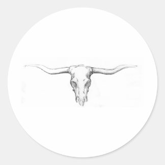 skull classic round sticker