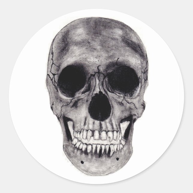 Skull Classic Round Sticker (Front)