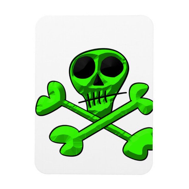 skull classic round sticker magnet (Vertical)