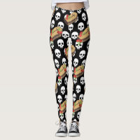 skull coffin emojis leggings