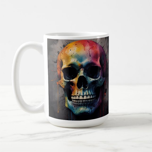 Skull colored head coffee mug (Left)