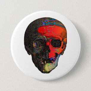 Skull Colourful 3 Inch Round Button
