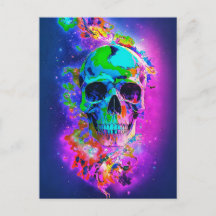 Skull colourful nebula splash art