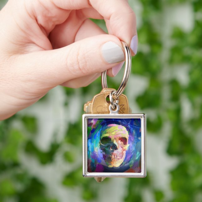 Skull colourful painting keychain (Hand)