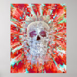 Skull Colourful Pop Art Psychedelic Surreal Artwor Poster<br><div class="desc">Surreal skull. Colourful gothic,  trendy,  cool,  modern,  red poster. Psychedelic trippy abstract popart culture wall art. Image copyright Marg Seregelyi Photography.</div>