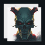 Skull Comics Style Illustration Fantasy Art Card<br><div class="desc">Fantasy Rock Punk Heavy Metal Art - Blue Skull Skeleton - Digital Fantasy Art</div>