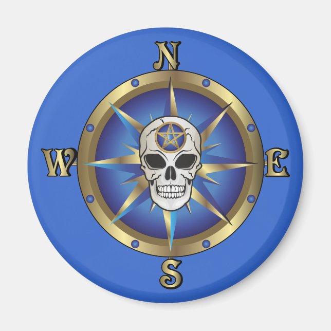 Skull Compass Magnet (Front)
