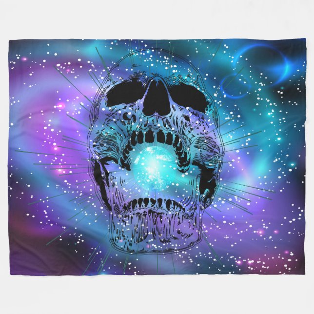 Skull consuming the planet - Skulls Fleece Blanket (Front (Horizontal))