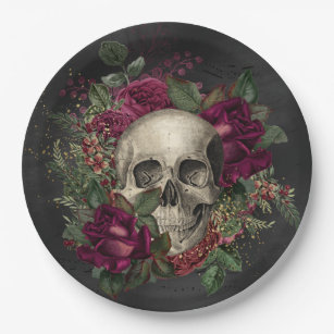 Skull, Costume party, Halloween, Gothic, spooky Paper Plate