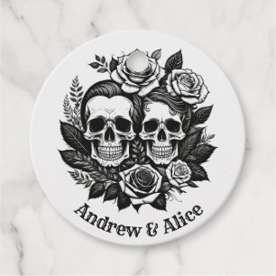 Skull couple custom name T-Shirt Favour Tags