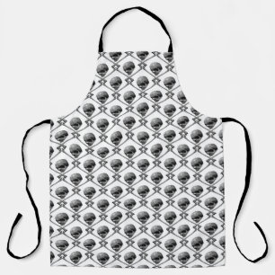 skull craneo pattern apron