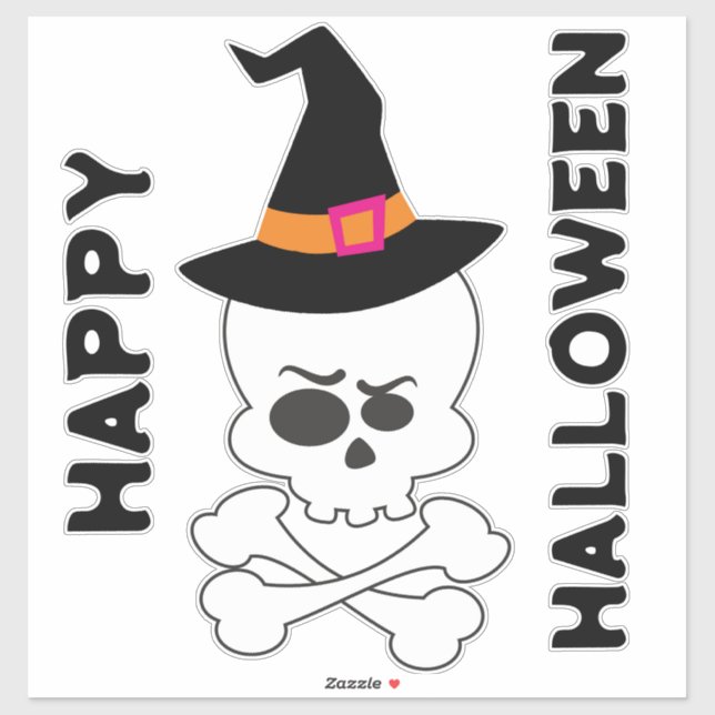 Skull, Cross Bones and Witches Hat (Sheet)