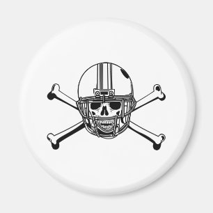 Skull & Cross Bones Football Player Magnet