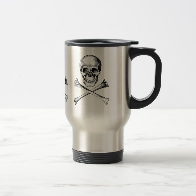 Skull & Cross Bones Travel Mug (Right)
