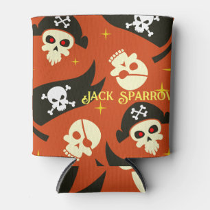 Skull & Cross Bones with editable text Can Cooler