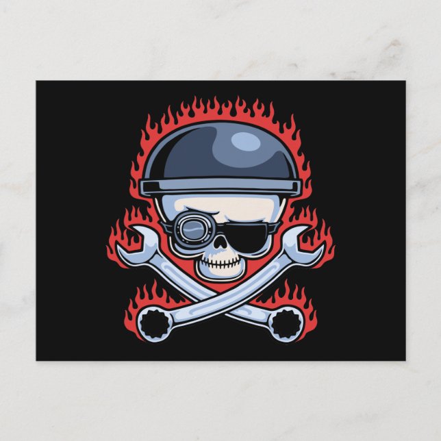 Skull & Cross Wrenches Postcard (Front)
