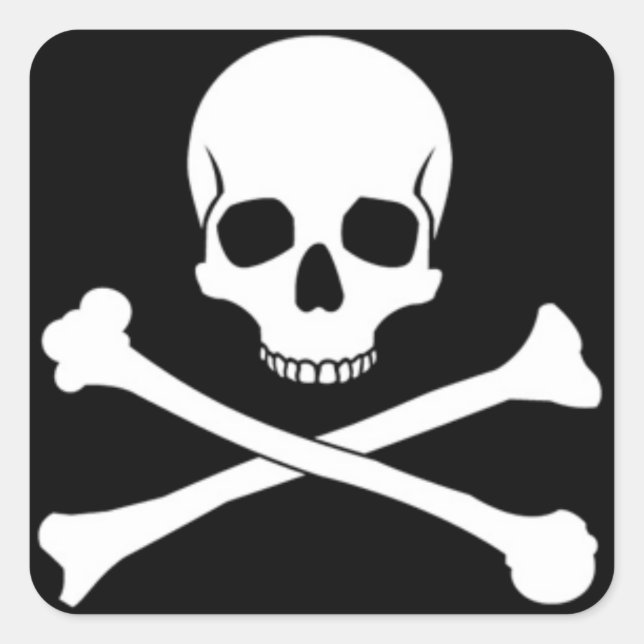 Skull & Crossbone Square Stickers (Front)