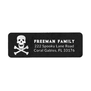Skull Crossbones Halloween Address Label