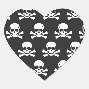 Skull & Crossbones Heart Sticker
