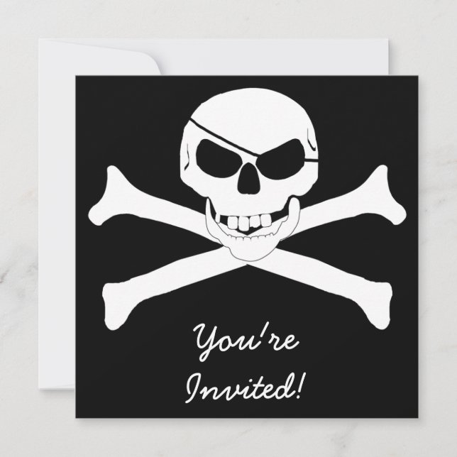 Skull & Crossbones - Jolly Roger Invitation (Front)