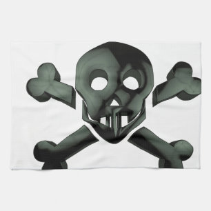 skull crossbones kitchen towel